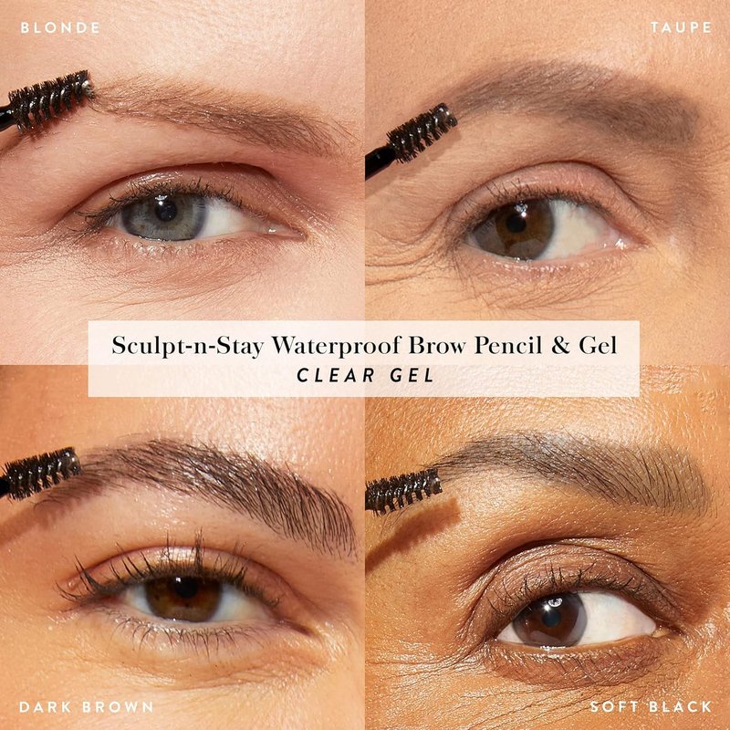 Laura Geller Waterproof Eyebrow Pencil & Brow Gel - Taupe | Fills Sparse Brows, Defines & Sets, Smudge-Proof