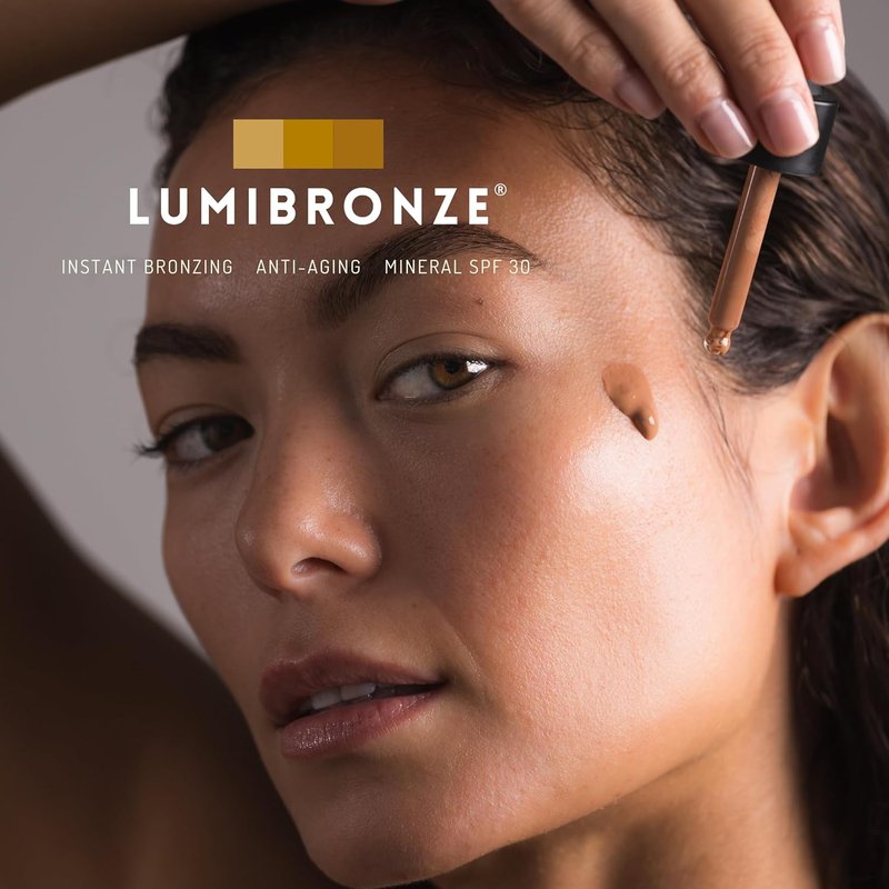LUMIBRONZE SPF 30 Anti-Aging Bronzing Face Serum - Hydrating Tinted Mineral Sunscreen with Niacinamide & Zinc Oxide | Lightweight, Matte Finish - 50ml