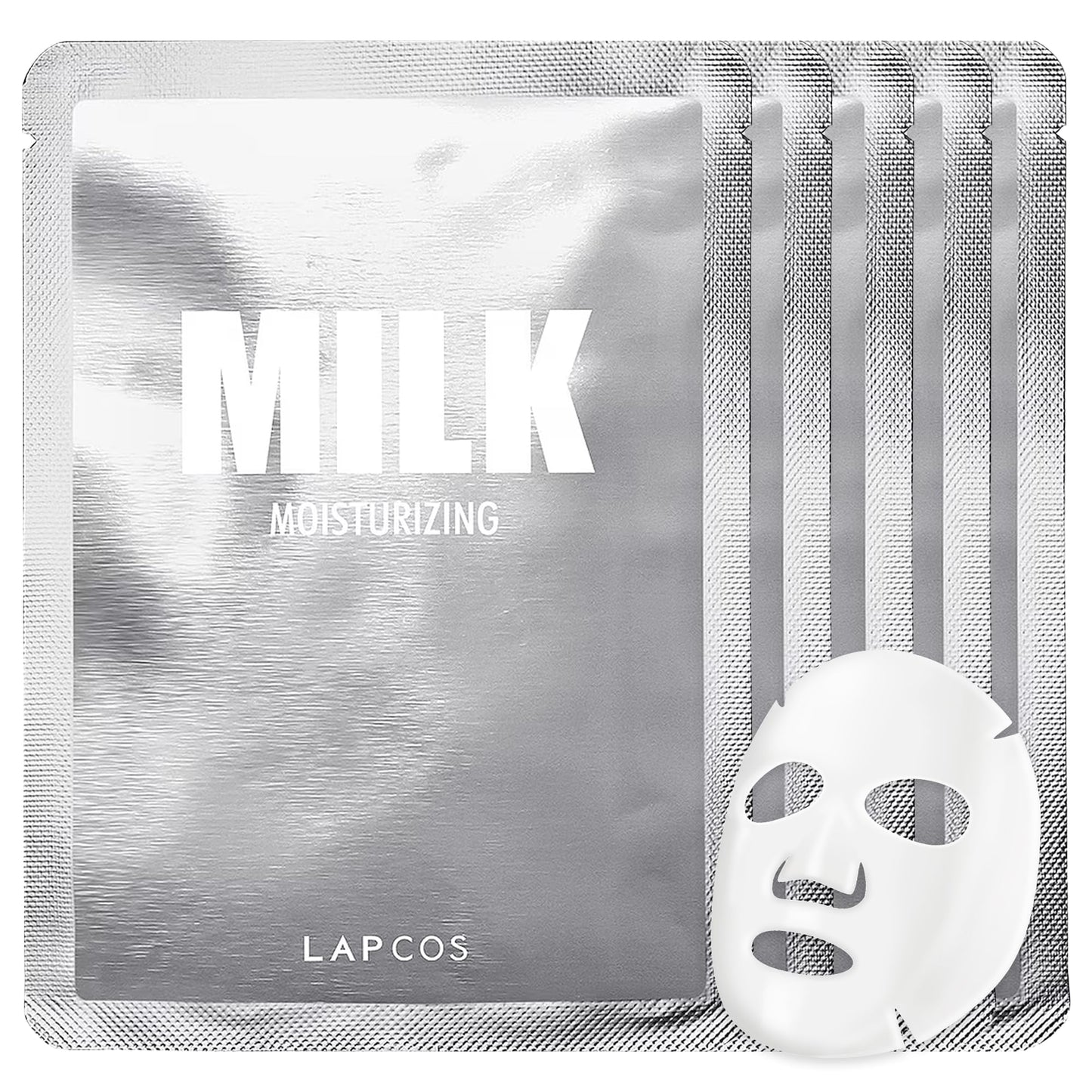 LAPCOS Milk Sheet Mask - Moisturizing & Gently Exfoliating Face Masks with Ceramide NP & Violet Flower to Replenish Dry Skin - Highly Breathable Microfiber Sheet - Korean Skin Care (Pack of 5)