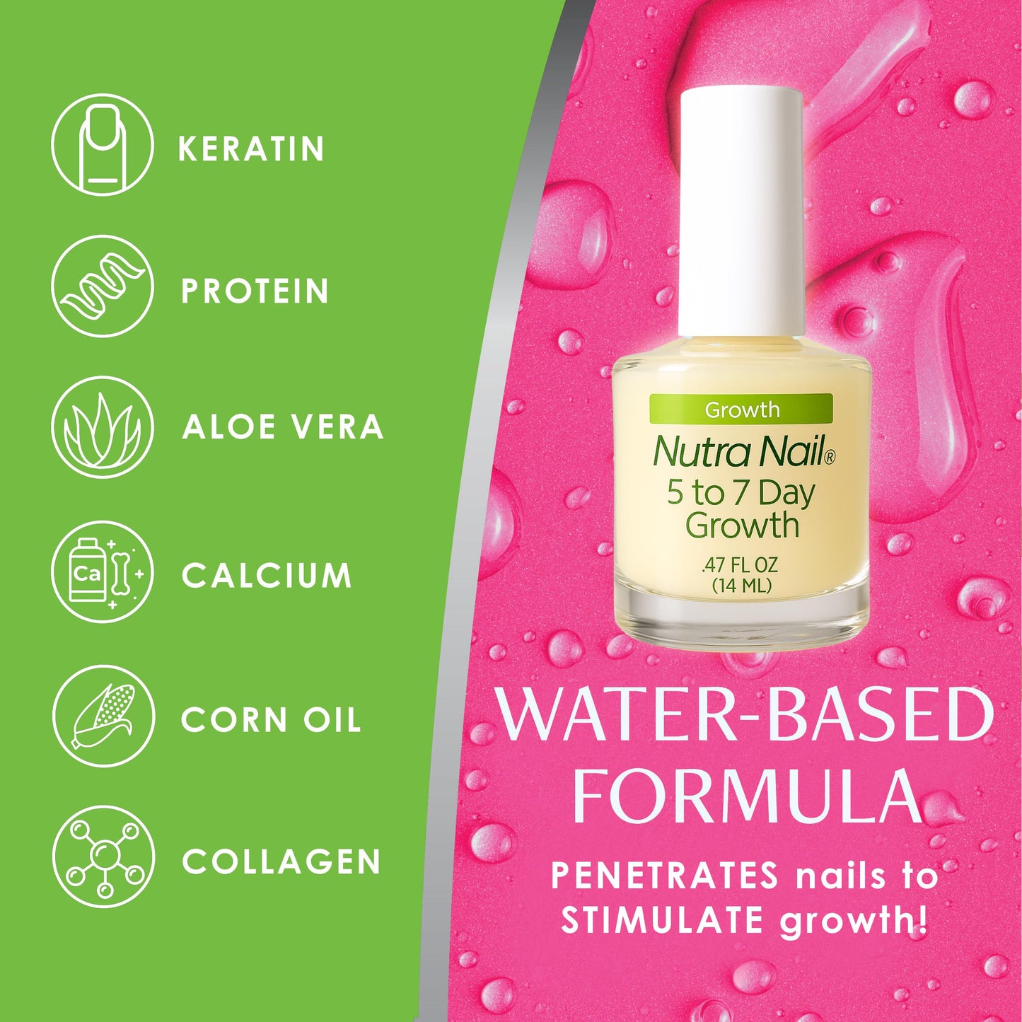 Nutra Nail 5 to 7 Day Growth Treatment - Fast Keratin Nail Strengthener Repair Serum Formula