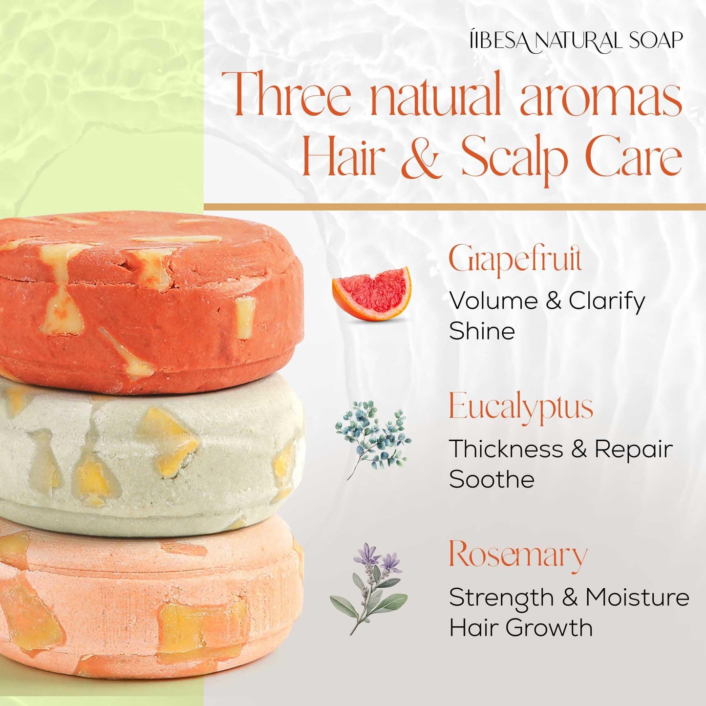 IIBESA Japanese Rice Water Shampoo Bar - Improves Scalp Health & Thickening Hair Growth - Made in Japan Organic Ingredients - Solid Shampoo Bars For All Hair Types - Essential Oils - Eucalyptus