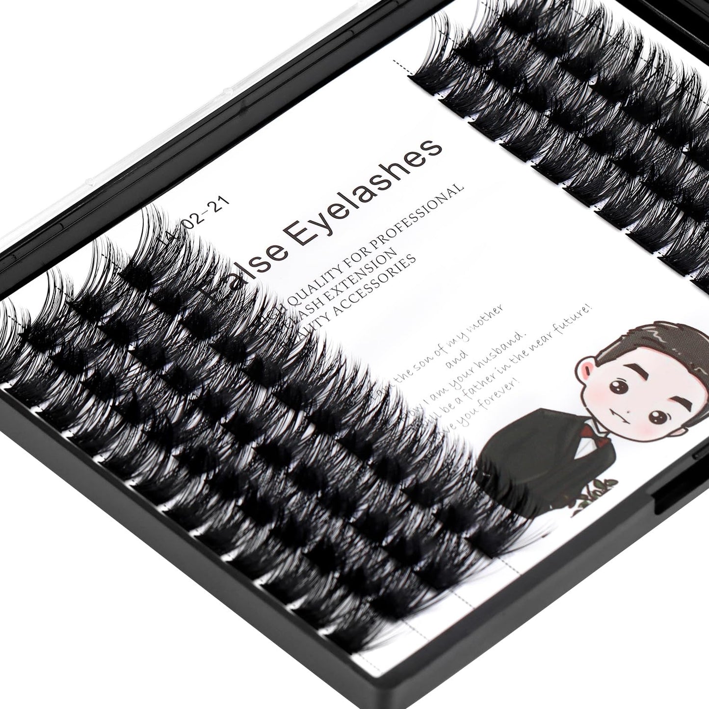 Bodermincer 84 Clusters D Curl Wide Cluster False Eyelash Volume Lashes Natural Eyelashes Set DIY Eyelash Extension 3D Effect Glue Bonded Band Individual Lash Home Eyelash Extension (10MM)