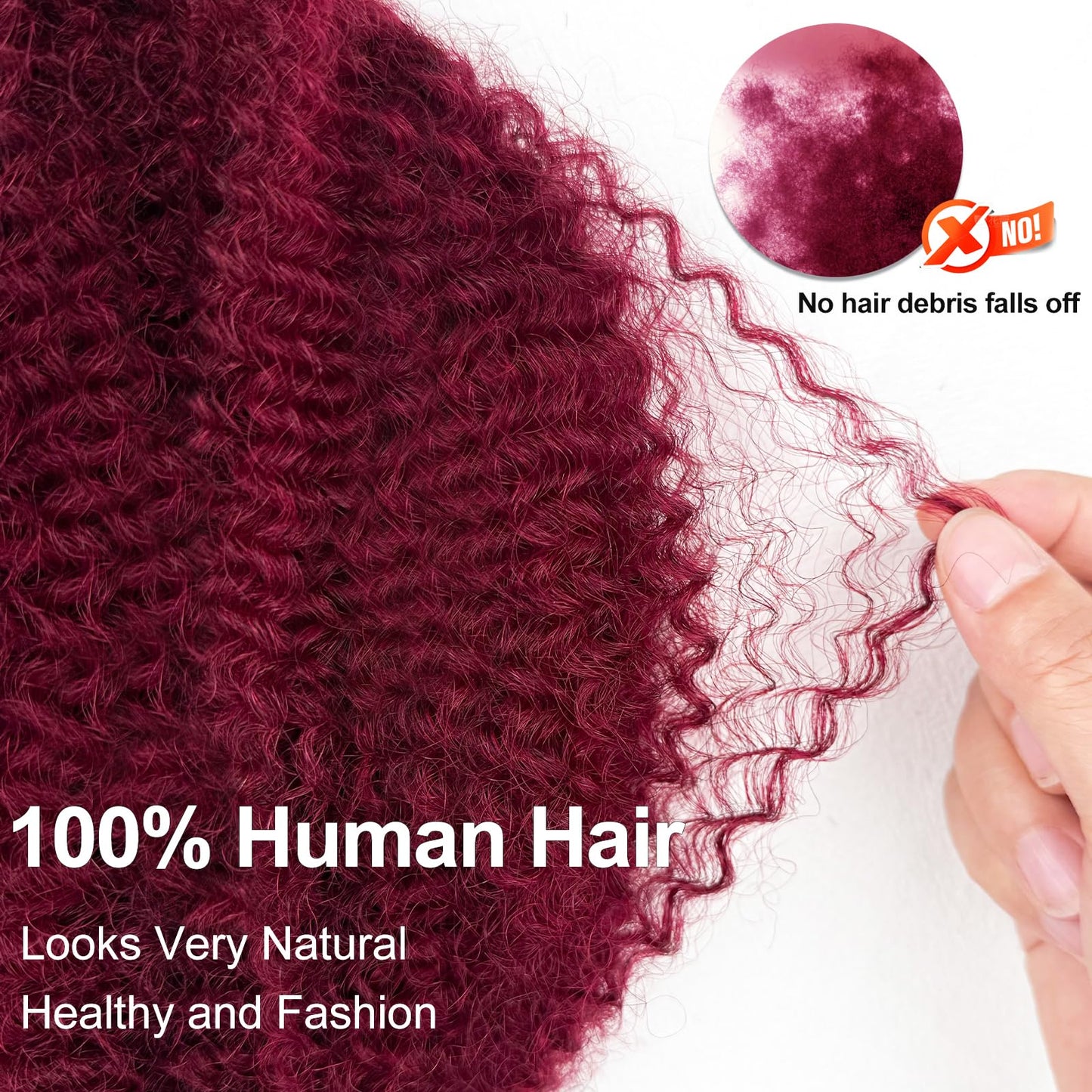 Afro Kinky-curly Human Hair Bulk for Twist 14 Inch Afro Kinkys Bulk Human Hair for Dreadlock Extensions Repair Locs Natural Black Spring Twist Braiding for Locs 40 Gram/Bundles