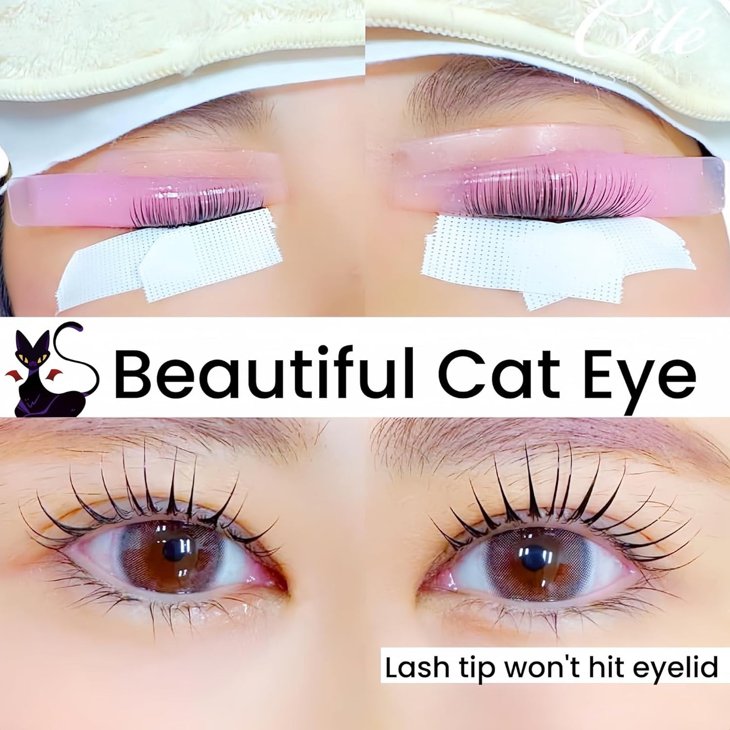Silicone Lash Lift Shields - Japanese Cat Eye Pads for J Curl Lifting | 5 Sizes, Elastic Perming Rods