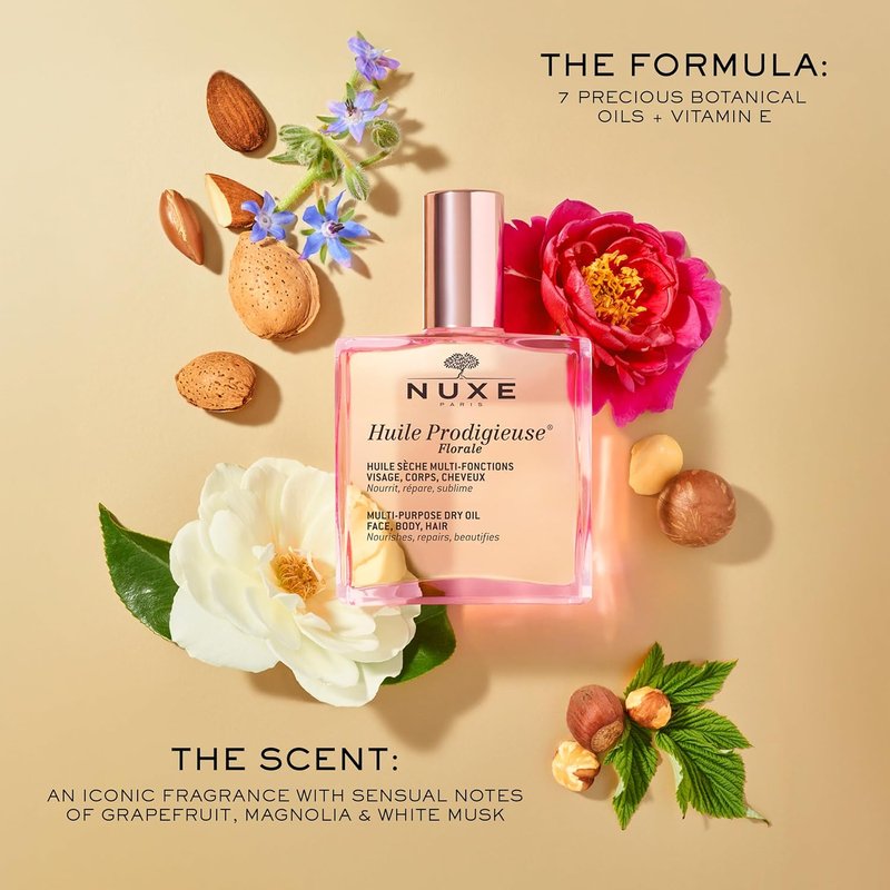 NUXE Huile Prodigieuse Floral - All-in-One Body, Face & Hair Oil | Radiant Glow & Deep Hydration