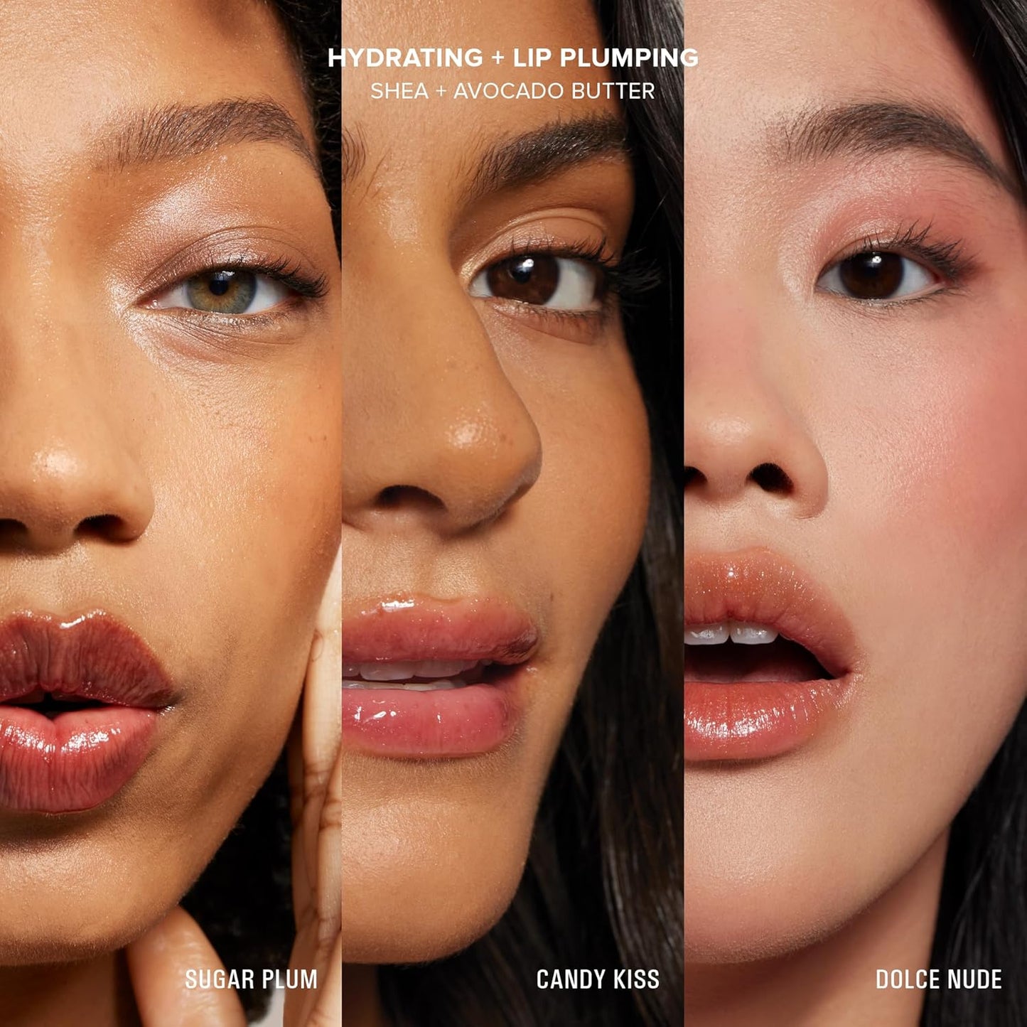 Nudestix Hydrating Peptide Lip Butter Tint Set - 3-Piece Glossy Lip Balm Kit with Avocado & Shea Butter | Vegan, Cruelty-Free Moisturizing Tints