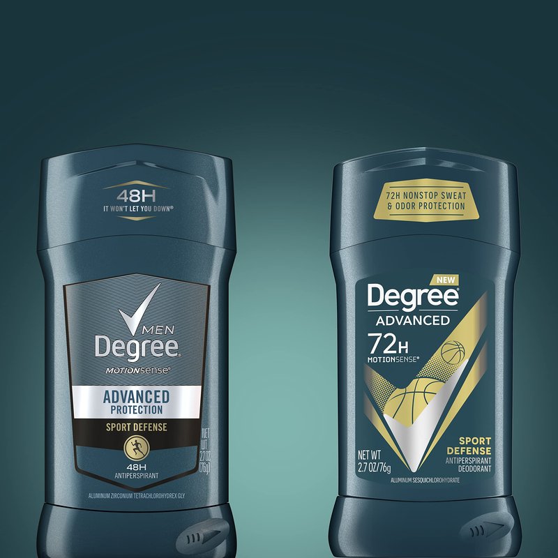 Degree Advanced Protection Antiperspirant Deodorant Sport Defense 4 count 72-Hour Sweat and Odor Protection Antiperspirant For Men With MotionSense Technology 2.7 oz