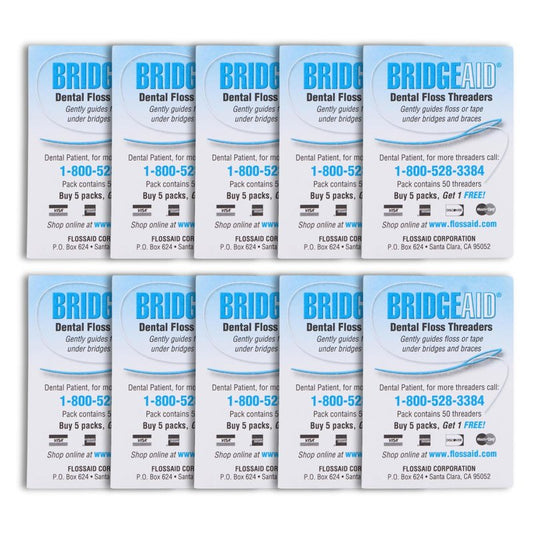 FLOSSAID BridgeAid Threaders 2 packs of 50 (100 Threaders)