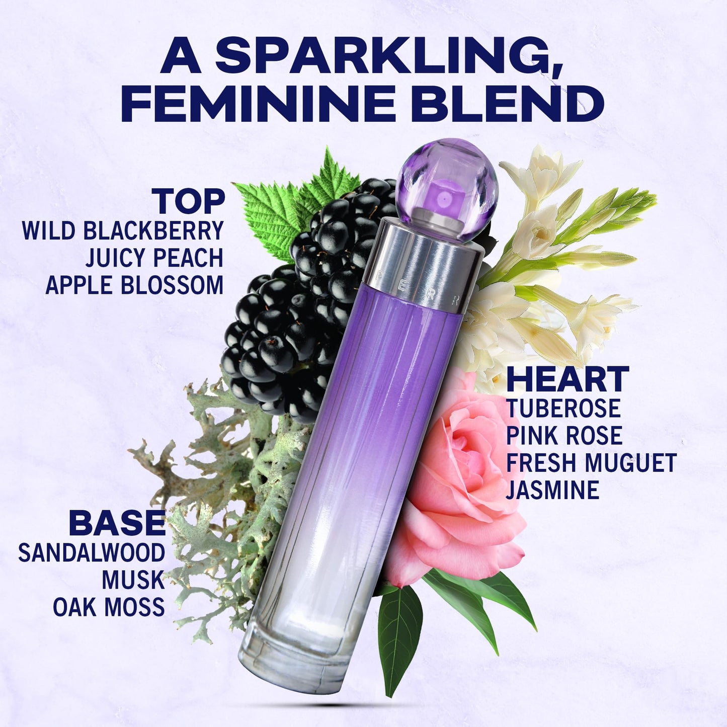 Perry Ellis 360° Purple Eau De Parfum Spray for Women - Perfume for Women, Fruity & Floral Fragrance, EDT, Designer Scent for Her, Long Lasting - 3.4 fl oz (100 mL)