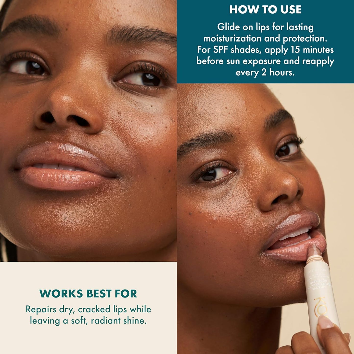 Kopari Lip Love Moisture Balm - Tinted Lip Sunscreen SPF 30 | Hydrating Nude Beige, 0.35 oz