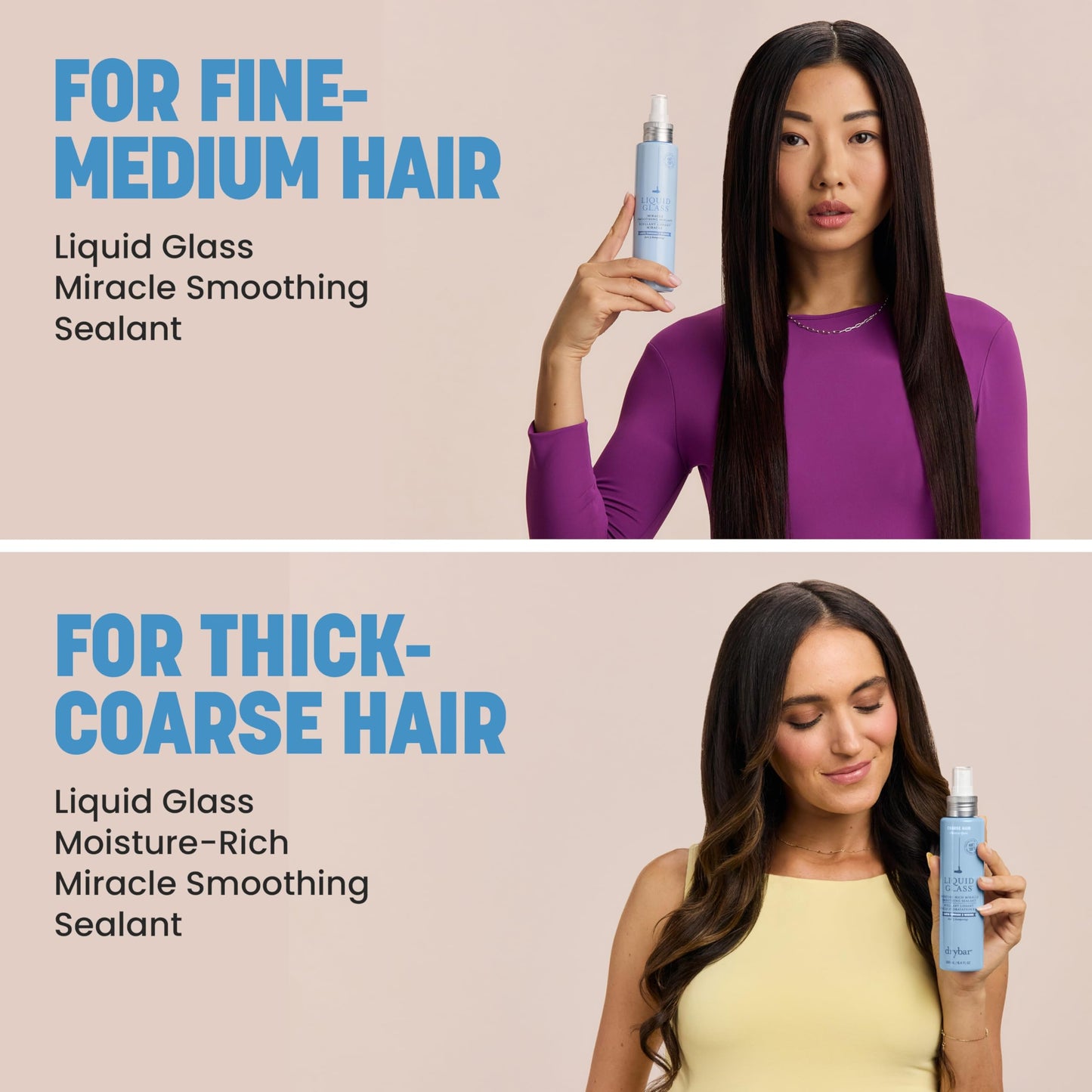 Drybar Liquid Glass Moisture-Rich Miracle Smoothing Sealant for Fine-Medium Hair | Heat Protectant for Hair, Lasts Through 3 Washes for Long-Lasting Frizz Resistance and High-Shine Finish