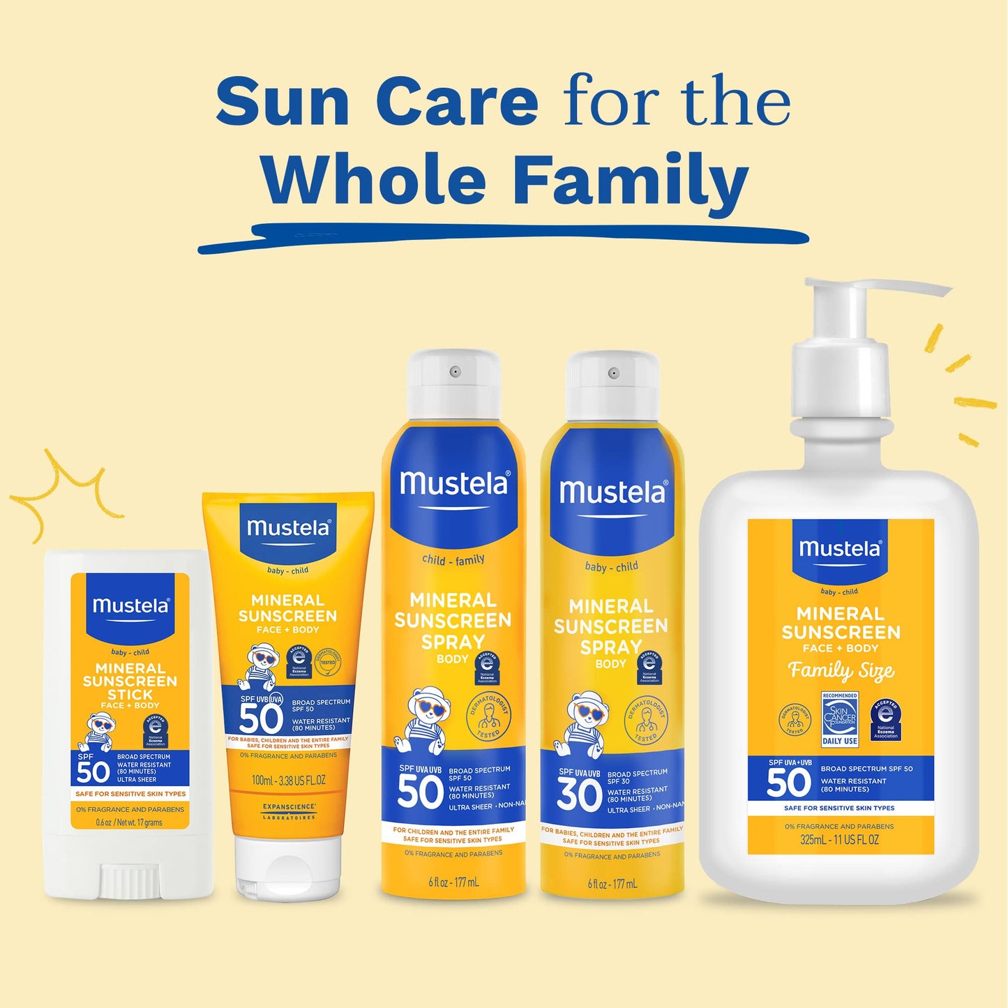 Mustela Baby Mineral Sunscreen Spray SPF 30 Broad Spectrum - Body Sun Spray for Sensitive Skin - Water Resistant & Fragrance Free - 6 fl.oz.