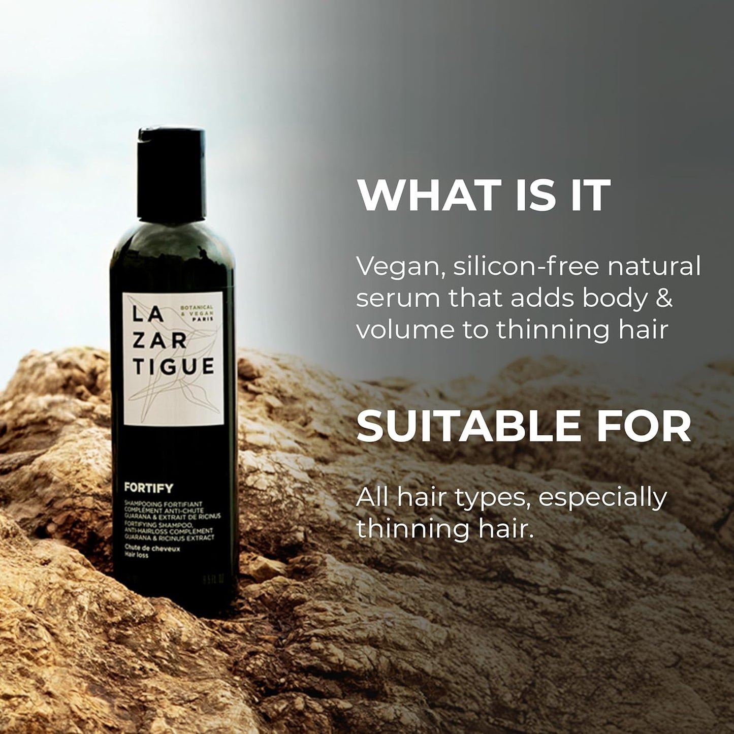 Lazartigue Fortify Shampoo - Densifying Treatment for Thinning Hair | Vegan & Sulfate-Free