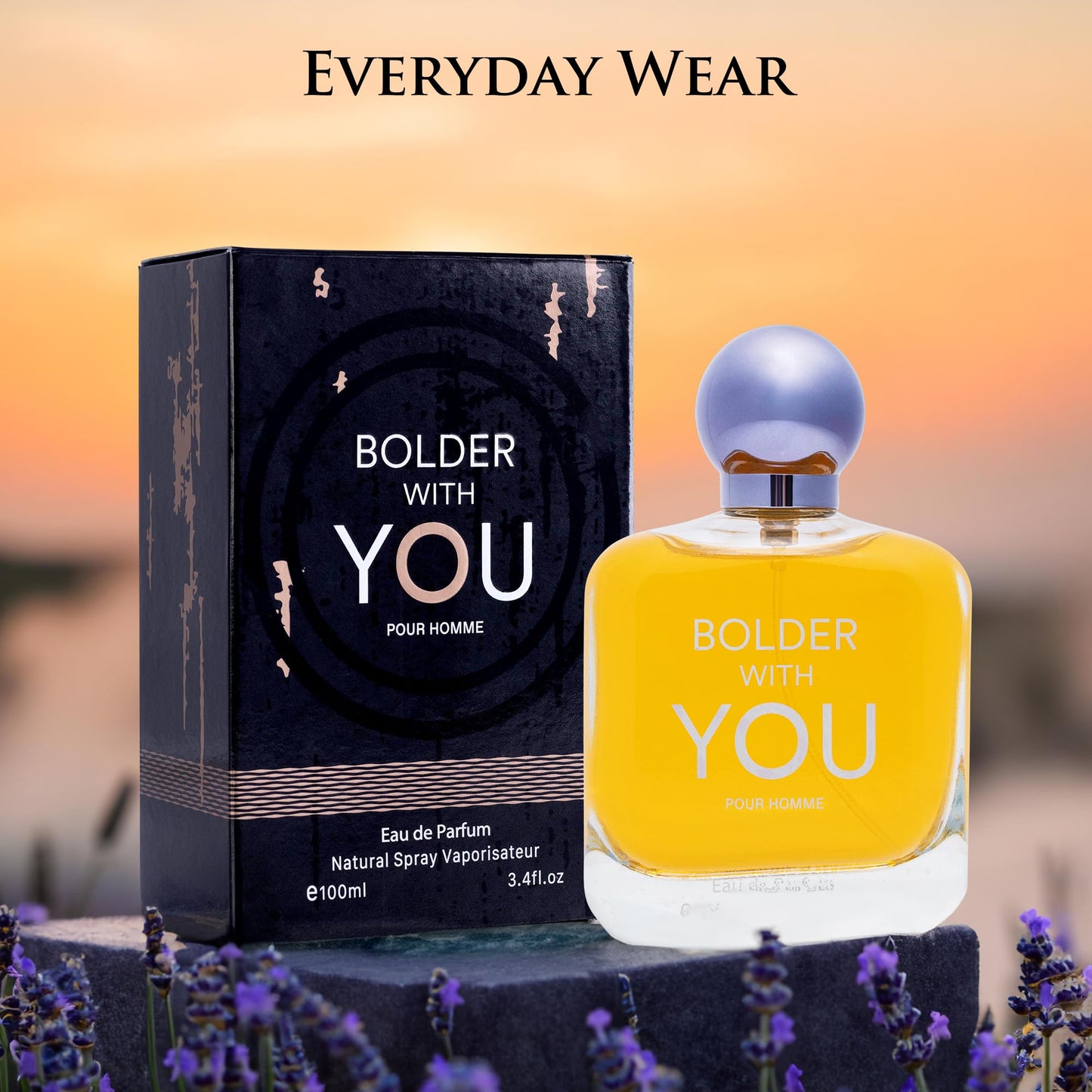 Bolder With You for Men Eau De Parfum Aromatic & Refreshing Scent Notes of Cardamom, Pink Pepper & Violet Leaves Base Fragrance of Vanilla, Sweet Chestnut & Cedarwood Elegant 100ml Bottle