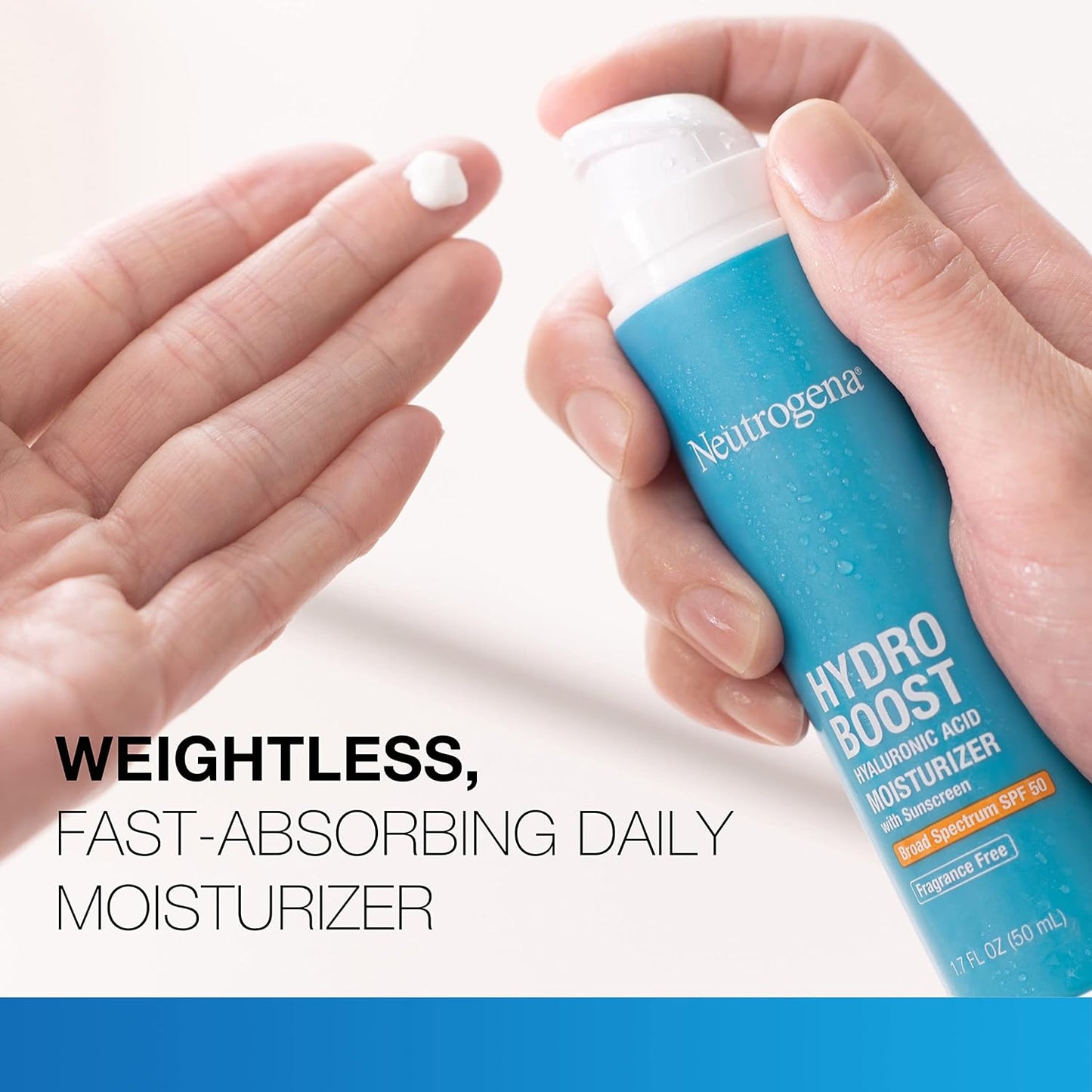 Neutrogena Hydro Boost Hydrating Face Moisturizer - SPF 50, Fragrance-Free, 1.7 fl. oz | Includes Trial Size Cleanser 0.5 fl. oz