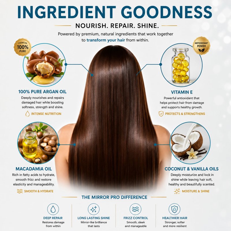 Kachita Spell MirrorPRO Hair Mask Deep Conditioner for Dry Damaged Hair, Intensive Hair Repair Treatment, Hydrating & Gloss Hair Mask, Color-Treated, Anti Frizz Hair Care, Sulfate Free, 16 oz