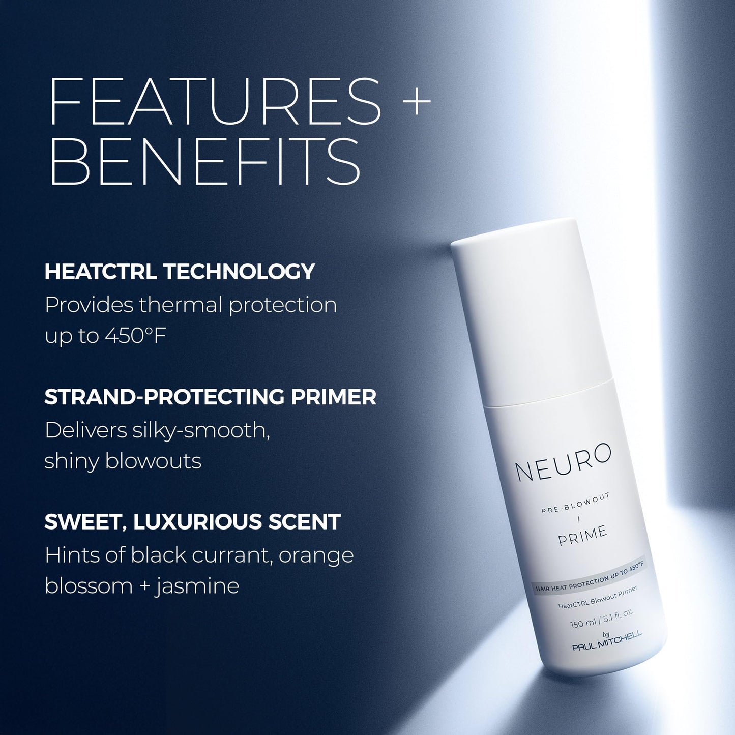 Neuro by Paul Mitchell Prime HeatCTRL Blowout Primer, For Blow-Drying All Hair Types, 4.7 fl. oz.