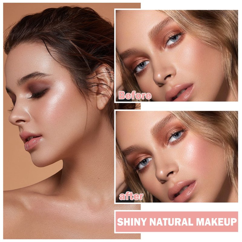 XINGXYUEL Face Shimmer Highlighter Palette, 1.0 Ounce, Pearl White+Fairy Pink, Long-Lasting, Shimmery, Powder, Unisex, Palette, Mixed Colors