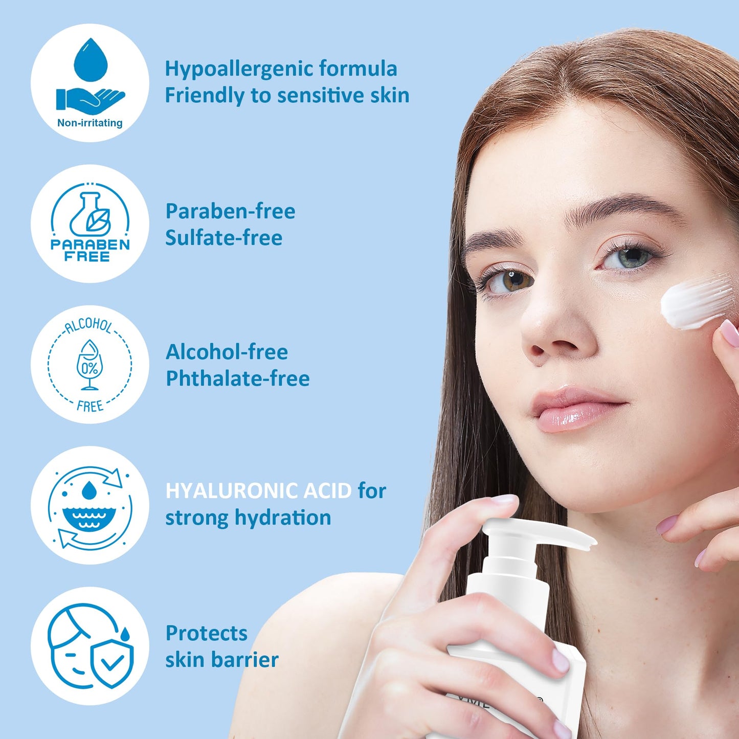 Skincare Set Gift for Women Wife, Large Skin Care Set, Paraben Free, Hyaluronic Acid Facial Kits for Esthetician Supplies Beauty Salon Family(17.6 Fl oz Makeup Remover, Cleanser, Toner, Serum, Lotion)