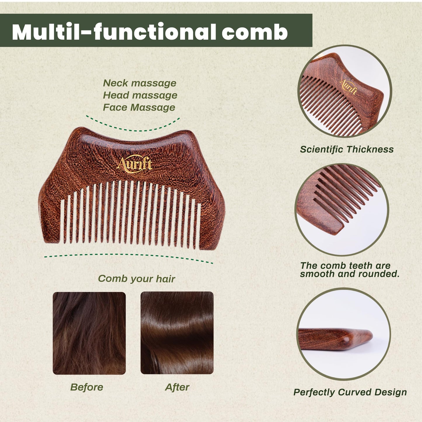 Mother’s Day Gift for Mom – Wooden Scalp Massager Brush & Comb Set, in Premium Gift-Ready Box – Natural Wood Head Massage Tool for Stress Relief, Relaxation & Self Care Gift for Women
