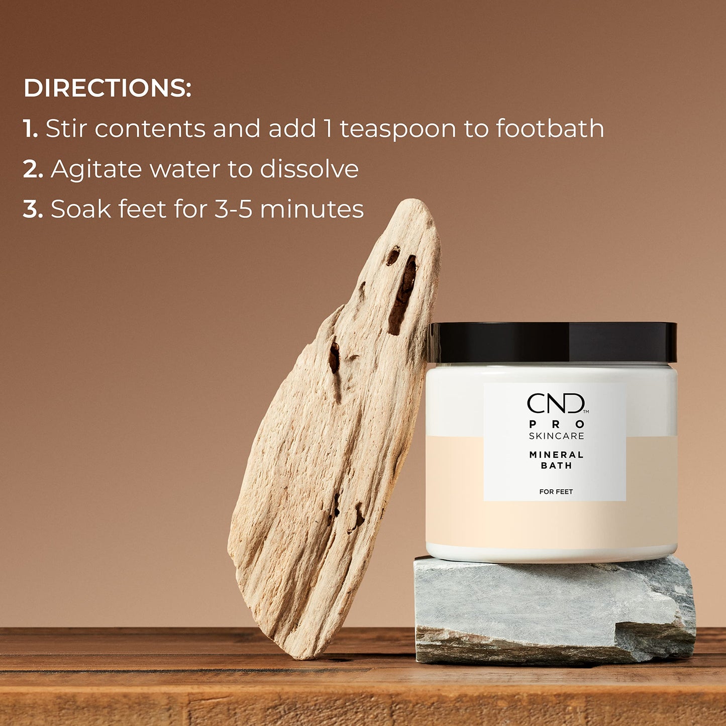 CND Pro Skincare Mineral Bath for Feet, Avocado Oil, Vitamin E, and Shea Butter, Natural Vegan Formula, 18 Fl Oz
