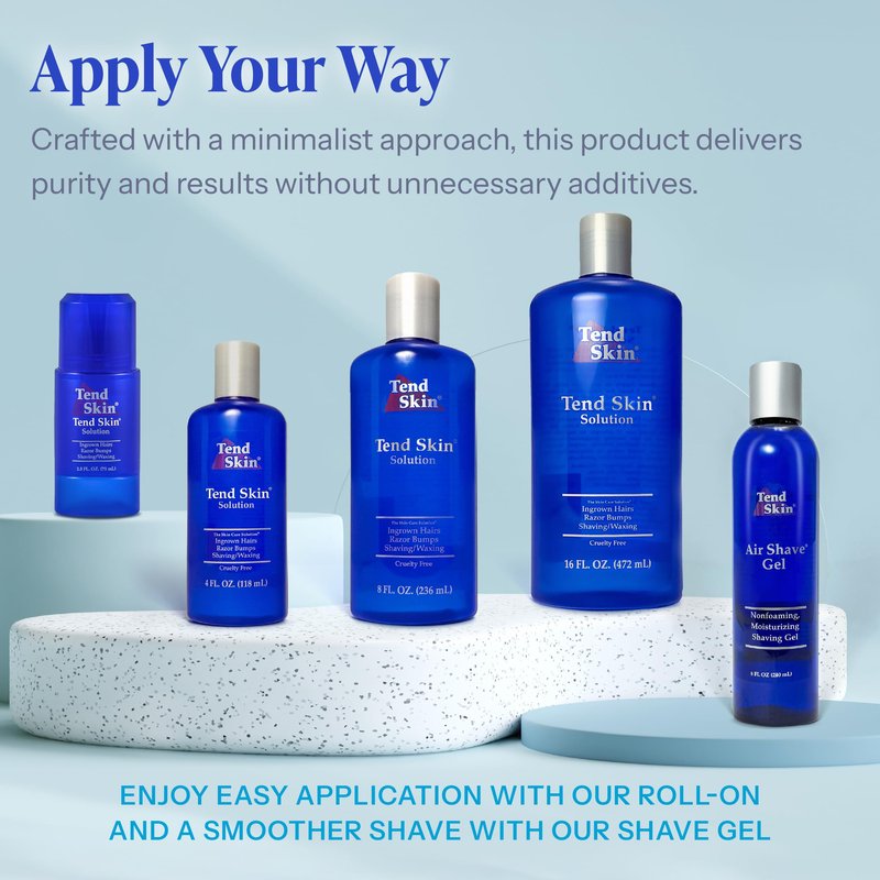 Tend Skin Solution for Unsightly Razor Bumps, Ingrown Hair and Razor Burns, Post Shaving and Waxing Toner for Men and Women, Made in USA, 8 Oz