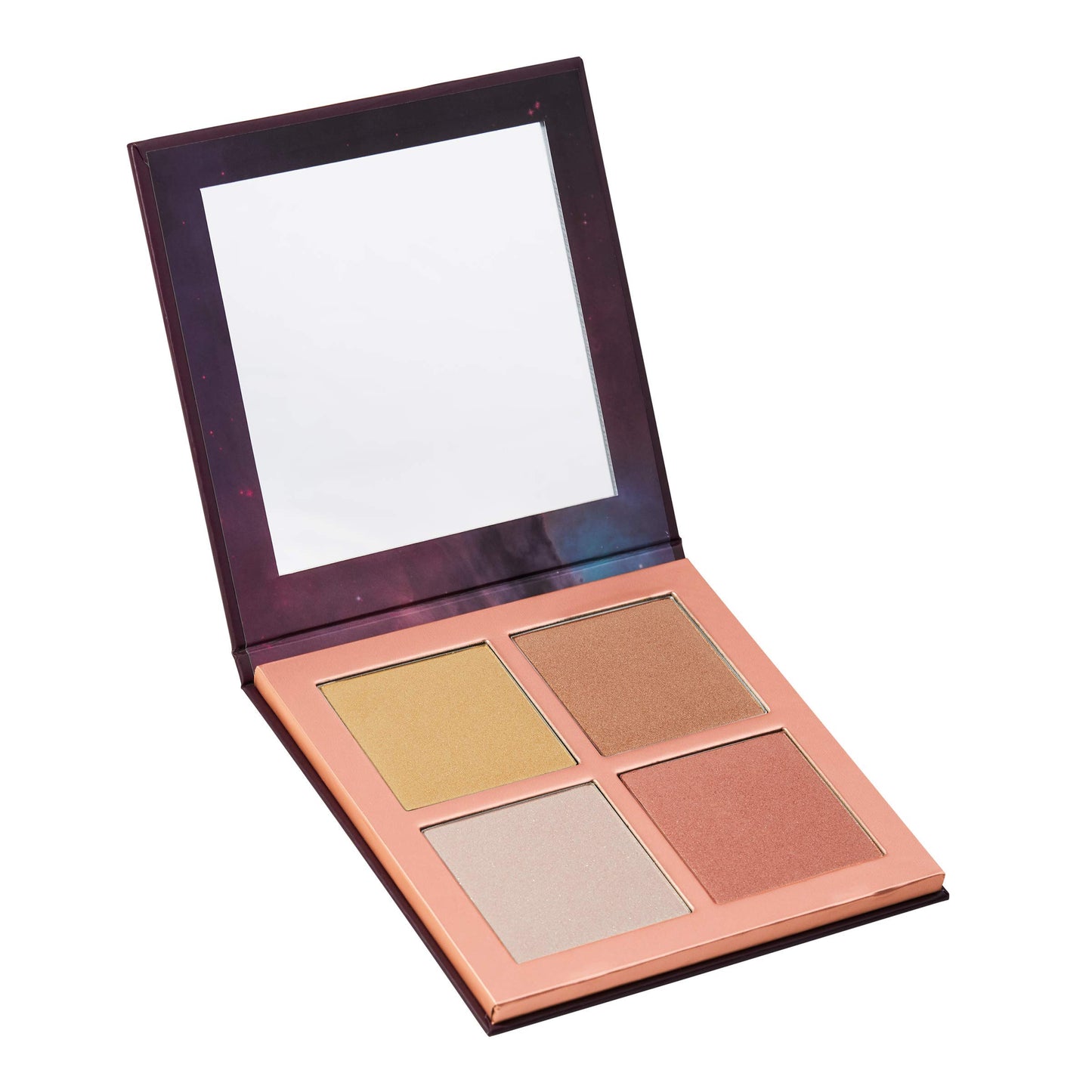 Pippa of London Stardust Highlighter Palette 382 Make Up for Cheeks and Face with 4 Luxury Highlighters in a Rose Copper Case with Mirror
