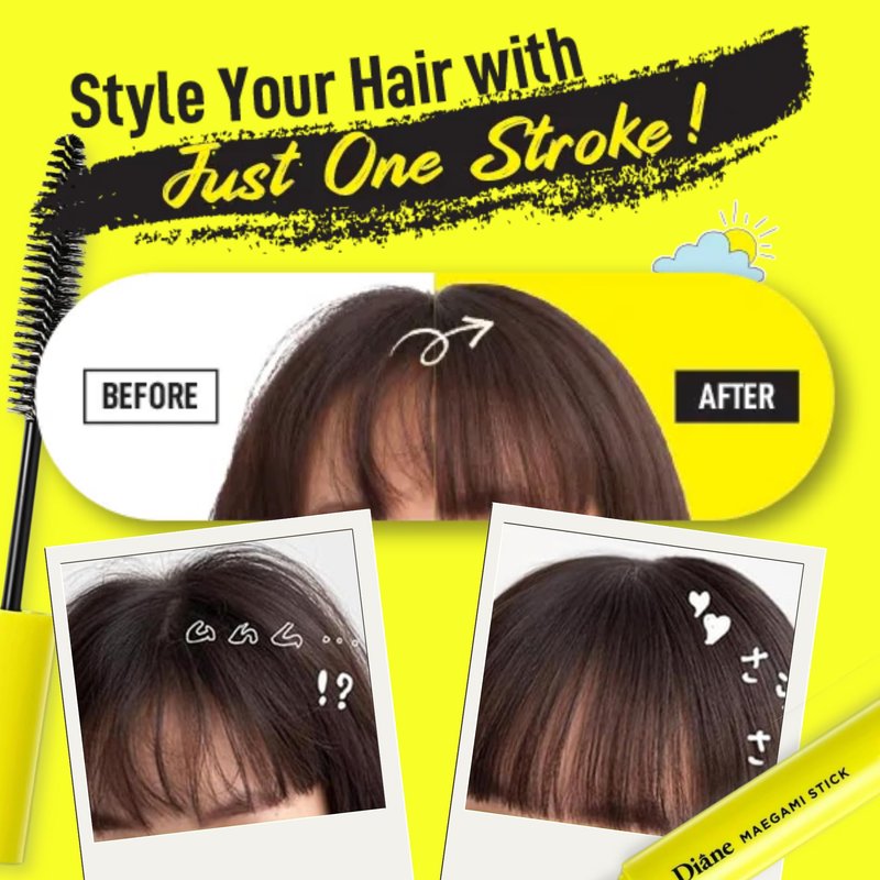 Moist Diane Natural Hair Wax Stick for Women, Fly Away Stick & Bang Mascara for Quick Fix, Baby Hair Gel& Hair Mascara by Frizz Ease Serum, HAIR Finishing STICK& Flyaway HAIR Tamer from Japan, NATURAL