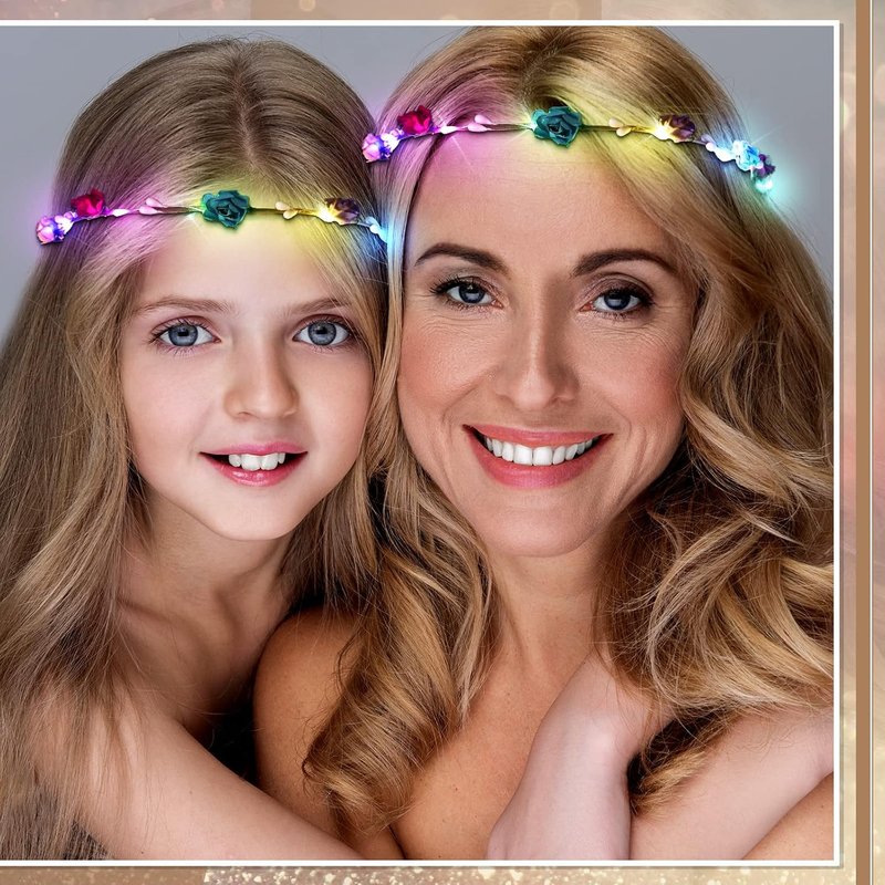 LED Flower Crown Headbands - 30 Pcs Glowing Floral Wreaths for Women | Perfect for Parties, Weddings & Cosplay