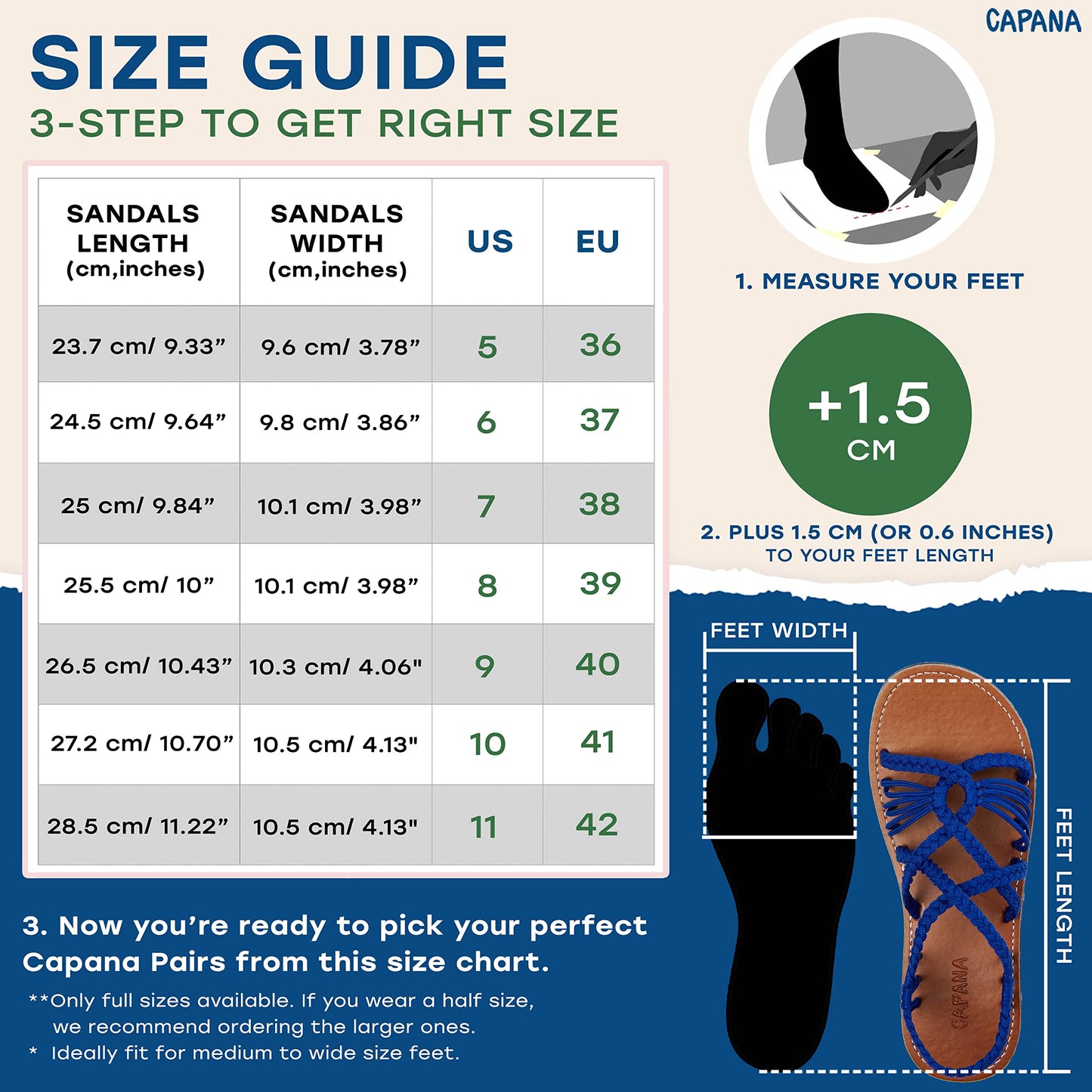 Capana (8 Woven Women's Flat Sandals - Casual Bohemian Rope Braided for Women Dressy Spring & Summer Sandal, Beach Comfy Boho Strappy Flats Womens Shoes for Teen Girls - Royal Blue (Relax)
