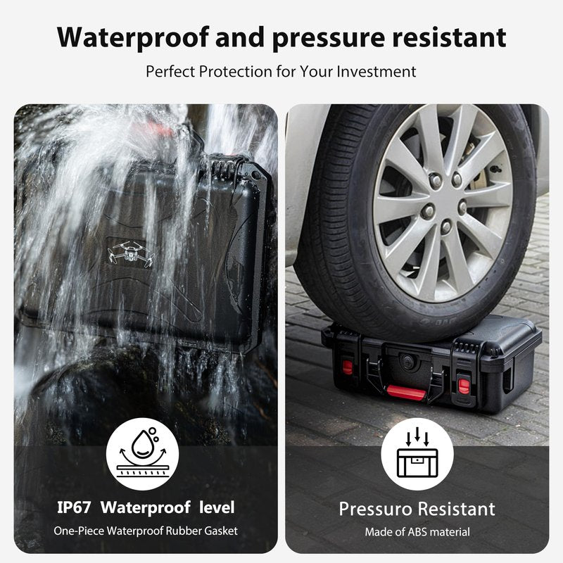 STARTRC PHOTO Mini 4 Pro/Mini3 Case, Portable Waterproof Hard Case for DJI Mini 3 Pro//Mini4 pro Accessories for RC2/RC Controller, 7 Battery