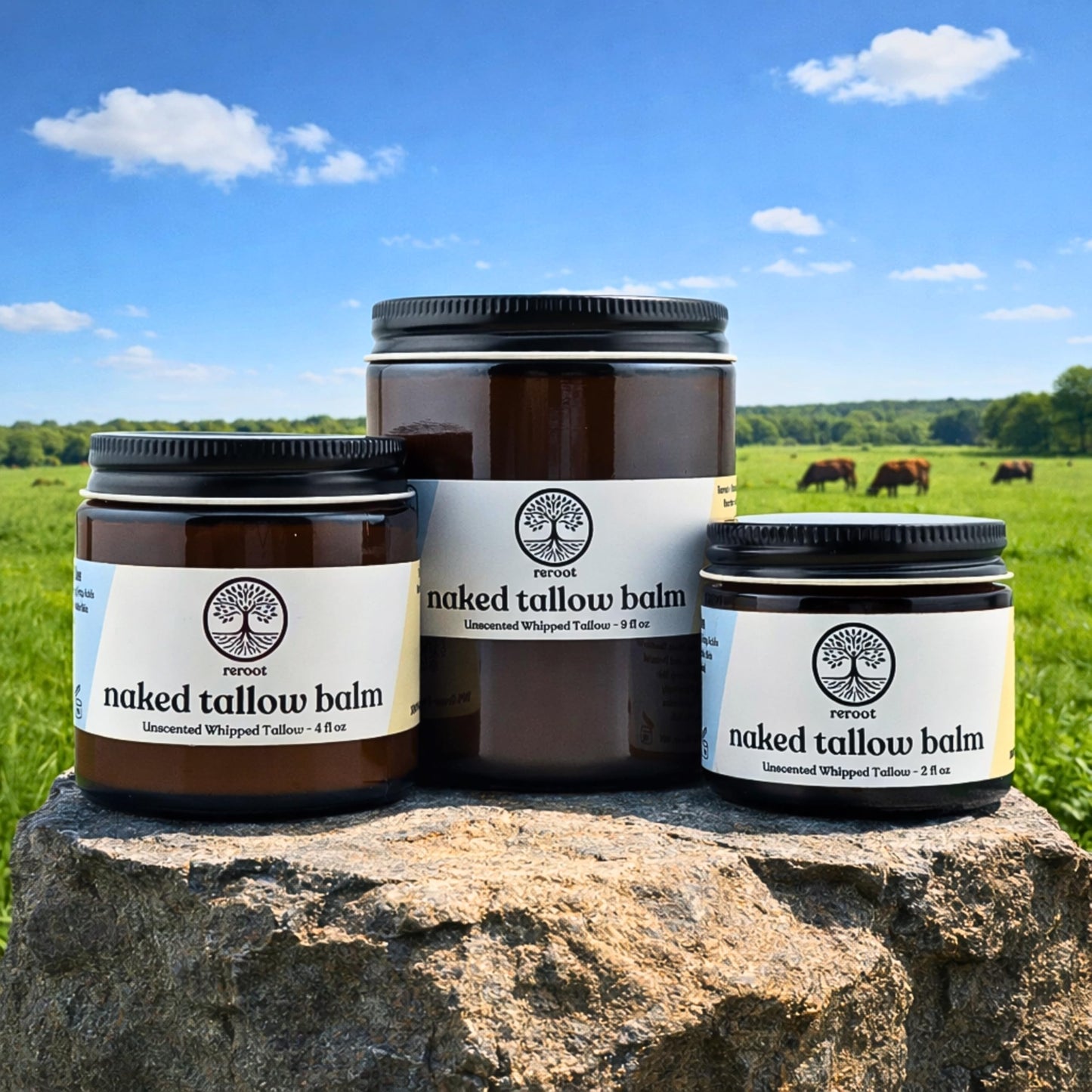 Beef Tallow for Skin - NAKED TALLOW BALM I 1 Ingredient - 100% Grass Fed Beef Tallow | Whole Body & Face | Whipped & UNSCENTED for Sensititve Dry Skin, Babies, Eczema, Psoriasis, Rosacea