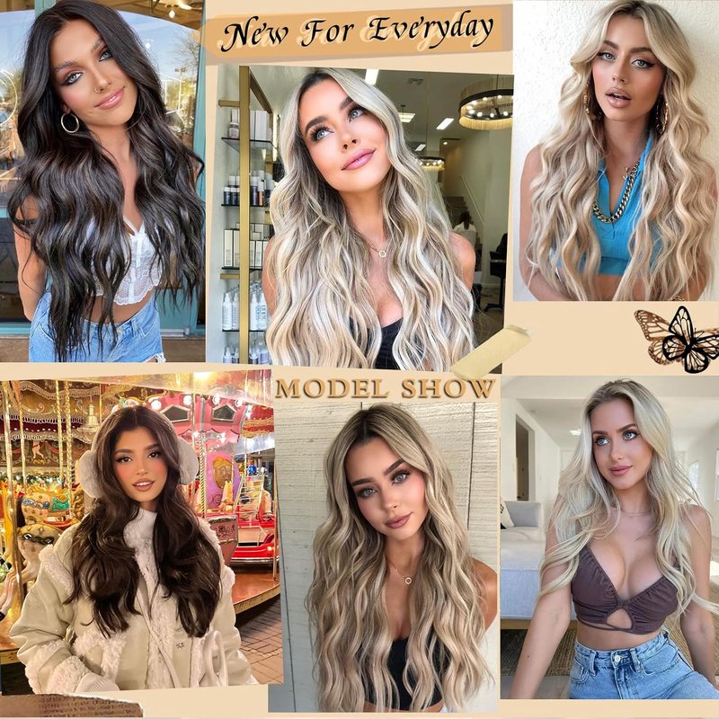 Long Wavy Wig for Women - Dark Brown Synthetic Heat Resistant Fiber | 26 Inch Daily Party Wear
