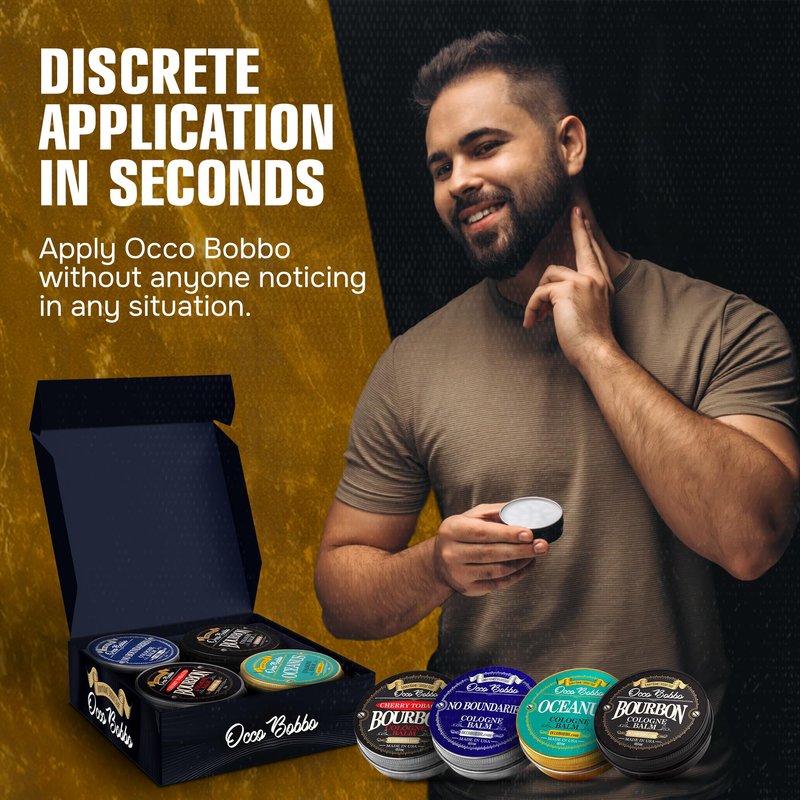 Handy Hound Occo Bobbo Solid Cologne for Men Samples Set - Men's Cologne Gift Set - Travel Size (4) .5 oz tins