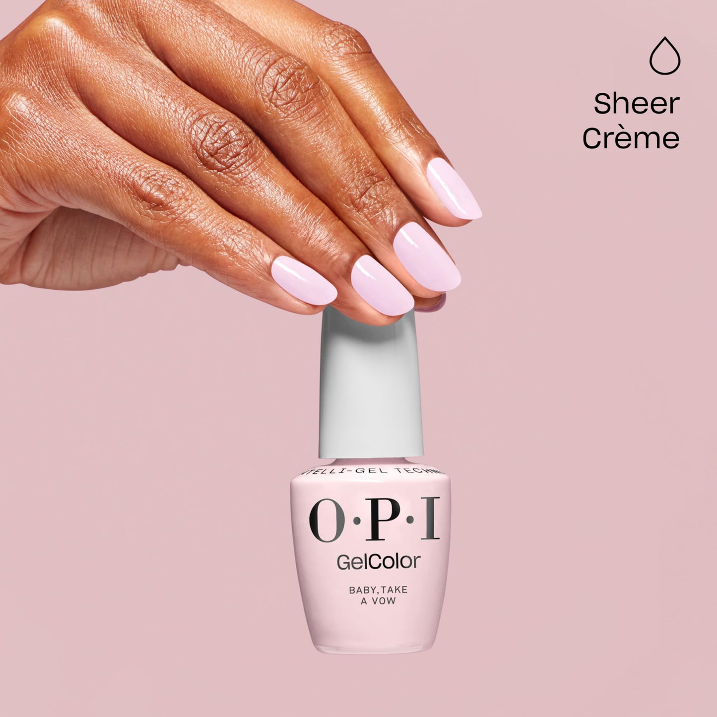 OPI GelColor Baby, Take a Vow | Sheer Soft Neutral Pink Crème LED Cure Gel Nail Polish | Salon-Quality Shine, Long-Lasting Wear | Vegan & HEMA Free | 0.5 Fl Oz