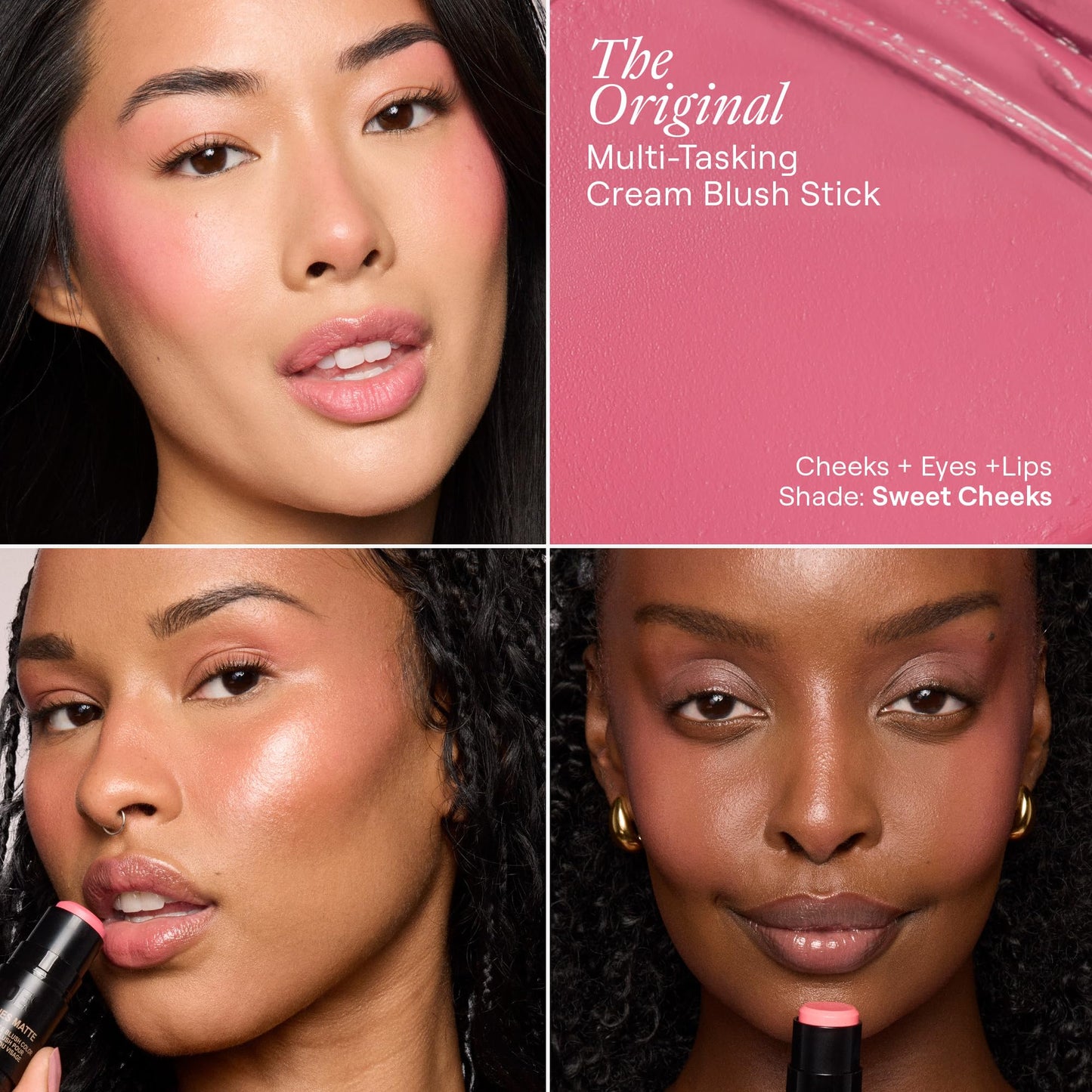 Nudestix Nudies Blush Stick – 3-in-1 Cream Blush for Cheeks, Eyes & Lips with Built-In Brush | Soft Matte Finish for a Natural Flush | Clean, Vegan & Travel-Friendly Makeup (Bubba)