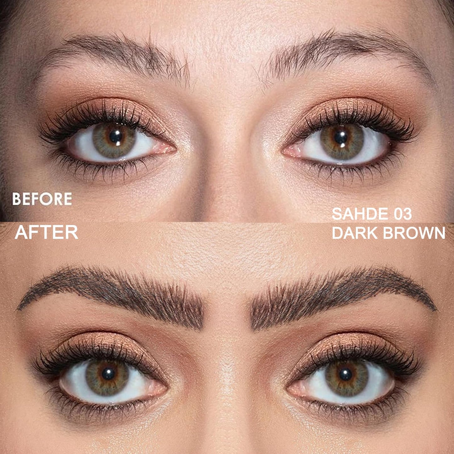 Eyebrow Pen - Eyebrow Pencil, Brow Pencil 2-in-1 Dual-Ended Microblading Eyebrow Pen with Micro-Fork-Tip and Precise Brush-Tip Create Natural Hair-Like Brows, Last All-Day, Dark Brown