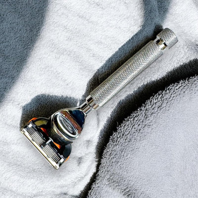 Parker 5-Blade Razor Handle – Compatible with GIllette Fusion Cartridges, Weighted Metal Handle for Smooth, Tug-Free Shaving | Premium Men’s Razor, Gift-Ready, Includes 1 Gillette Fusion Cartridge