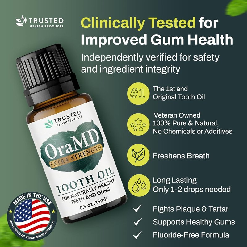 OraMD 4-in-1 Tooth Oil - Extra Strength Gum Disease & Gingivitis Treatment | All-Natural Formula (1 Pack)