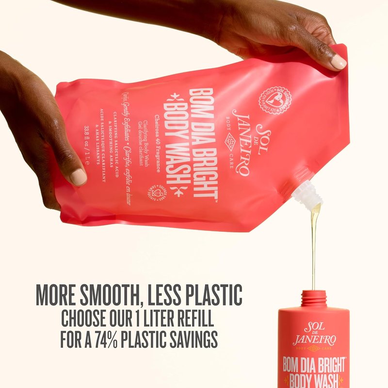 Bom Dia Bright Clarifying AHA BHA Body Wash - Refreshing Exfoliating Cleanser for Radiant Skin