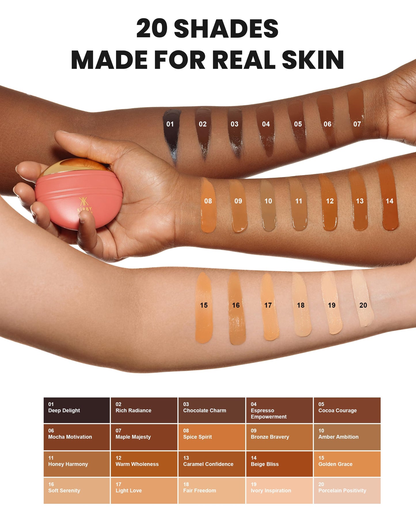 Kirby Kosmetics Konfident Glow Skin Tint – Fair Freedom Hydrating Oil-Free Glass-Skin Foundation, Buildable Light-to-Medium Coverage, 30 ml – Inclusive Clean Makeup for Radiant Confidence