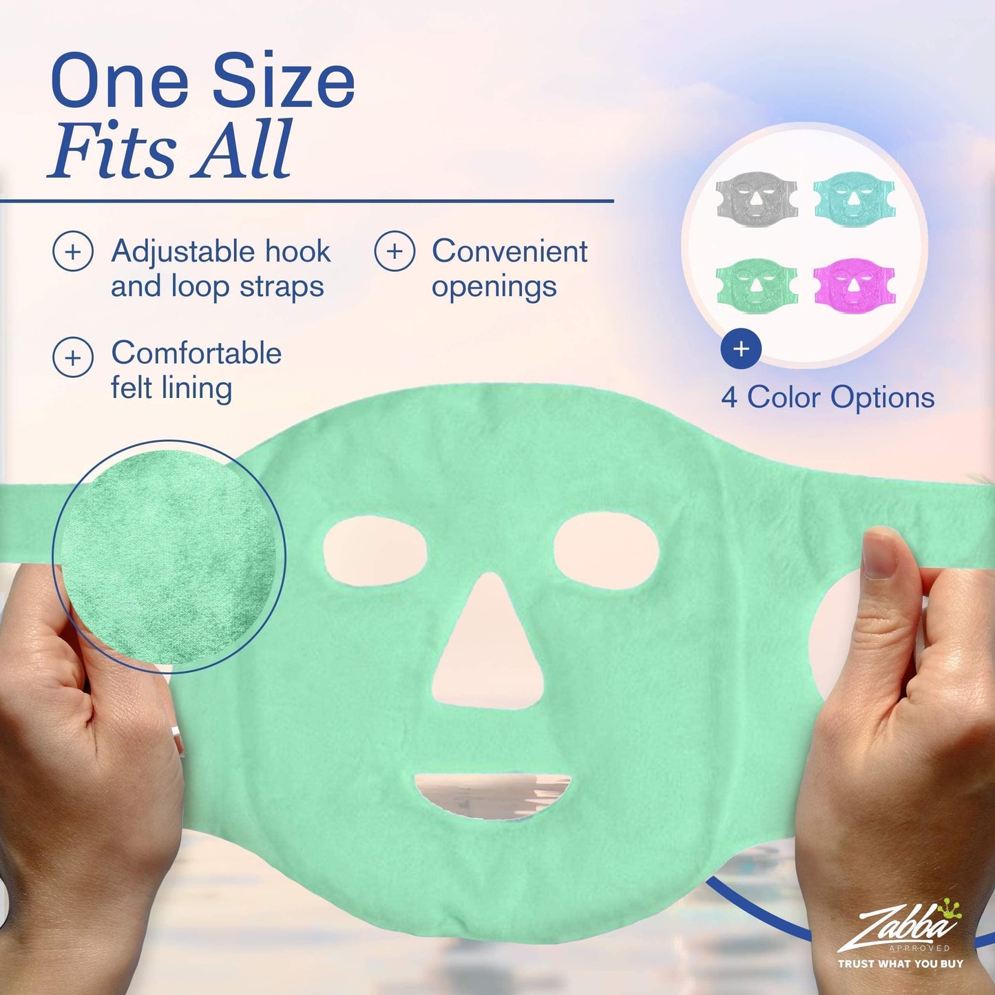 Perfecore Facial Mask Get Rid of Puffy Eyes Migraine Relief, Sleeping, Travel Therapeutic Hot Cold Compress Pack Gel Beads, Spa Therapy Wrap for Sinus Face Puffiness Headaches Gel Mask