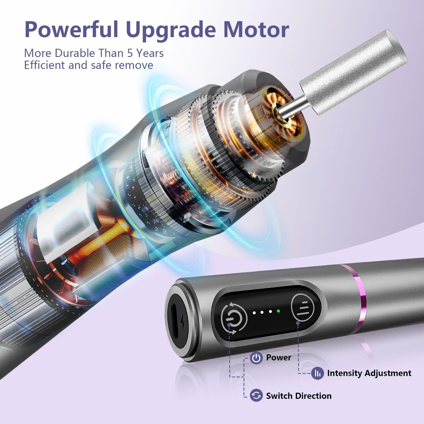 TUOBEO Cordless Nail Drill, Rechargeable Electric Nail File, 11 Bits