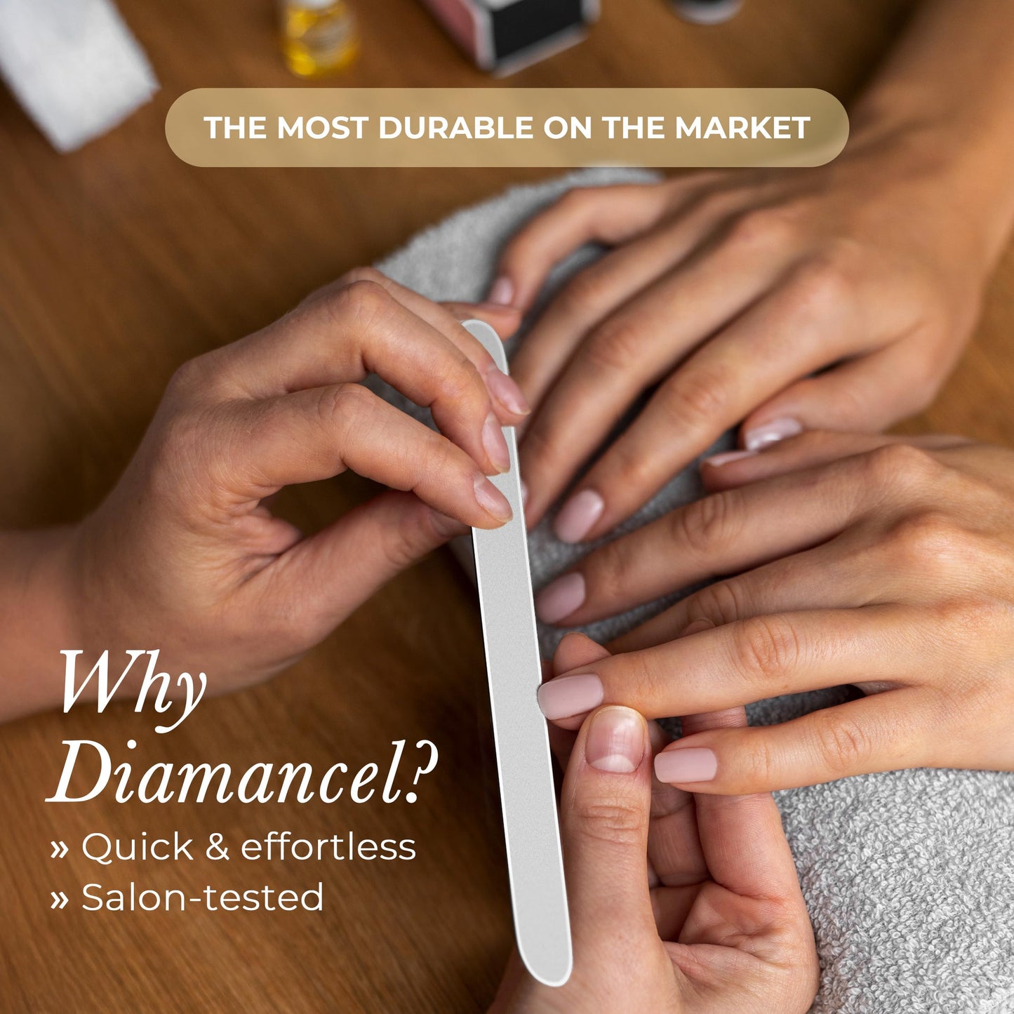 Diamancel Luxury Diamond Nail File – #1 Fine Grit Finishing File for Fingernails