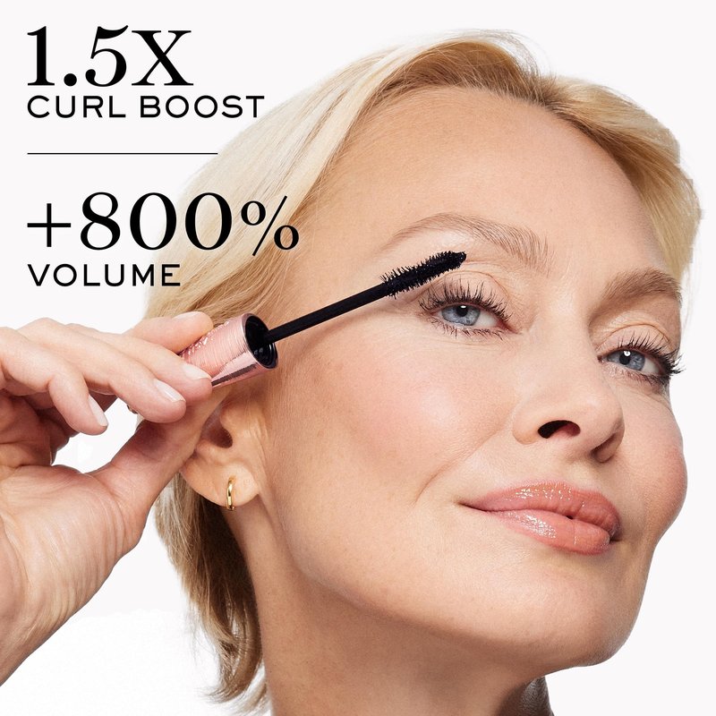 Lancôme Curl Goddess Mascara 01 Black – Volumizing & Curling Mascara for Dramatic Lashes, 1.5x Curl Boost, +800% Volume, 30H Hold, Clump-Free, Weightless, Fanned-Out Lashes, Travel Size
