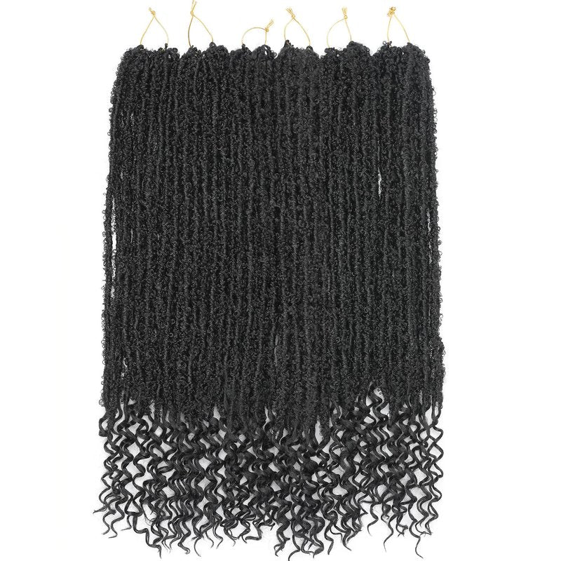 Long Butterfly Locs Crochet Hair With Goddess Locs Curly Ends 28 Inch Distressed Locs Crochet Hair For Black Women Hair Extensions (28 Inch, 6packs,1B)