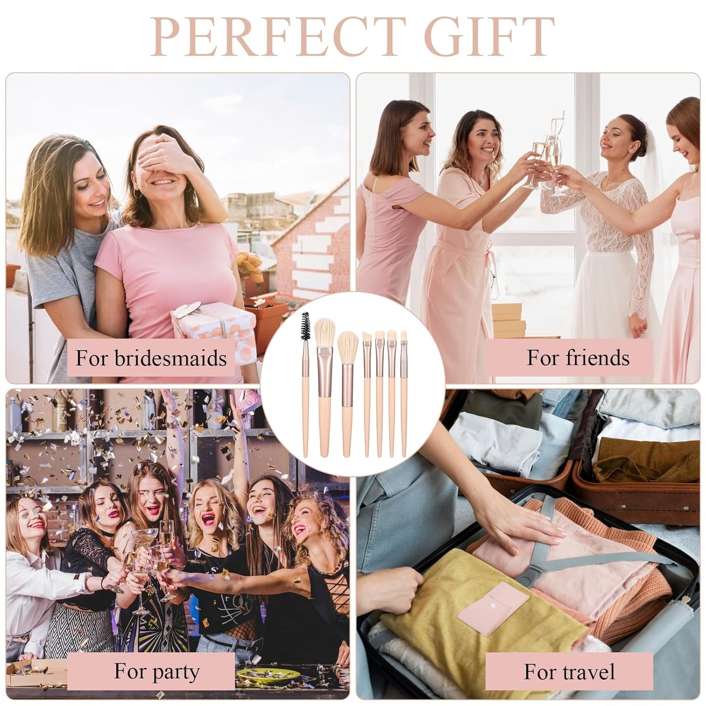 Travel Size Makeup Brushes Set - 12 Mini Face Brushes with Bag | Perfect for Weddings & Parties
