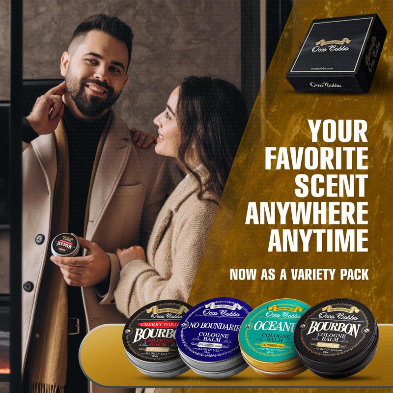 Handy Hound Occo Bobbo Solid Cologne for Men Samples Set - Men's Cologne Gift Set - Travel Size (4) .5 oz tins