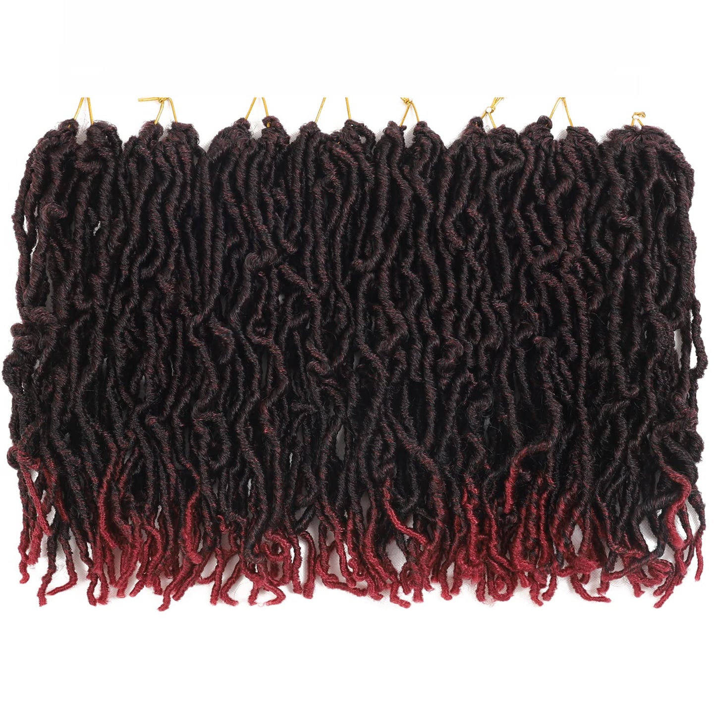Bylatt 8 Packs Short Faux Locs Crochet Hair 120 Strands 12Inch Soft Locs wavy Dreadlocks Crochet Braids Natural Black Pre-Looped Crochet Hair for Women (TBUG, 12 Inch (Pack of 8))