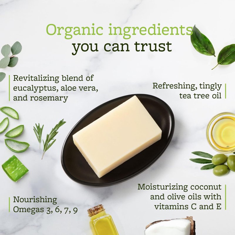 Truremedy Naturals Soap Bar for Men, Women - Tea Tree Oil Bar includes Peppermint, Eucalyptus - Remedy for Foot, Body, All Skin Types - Pack of 5